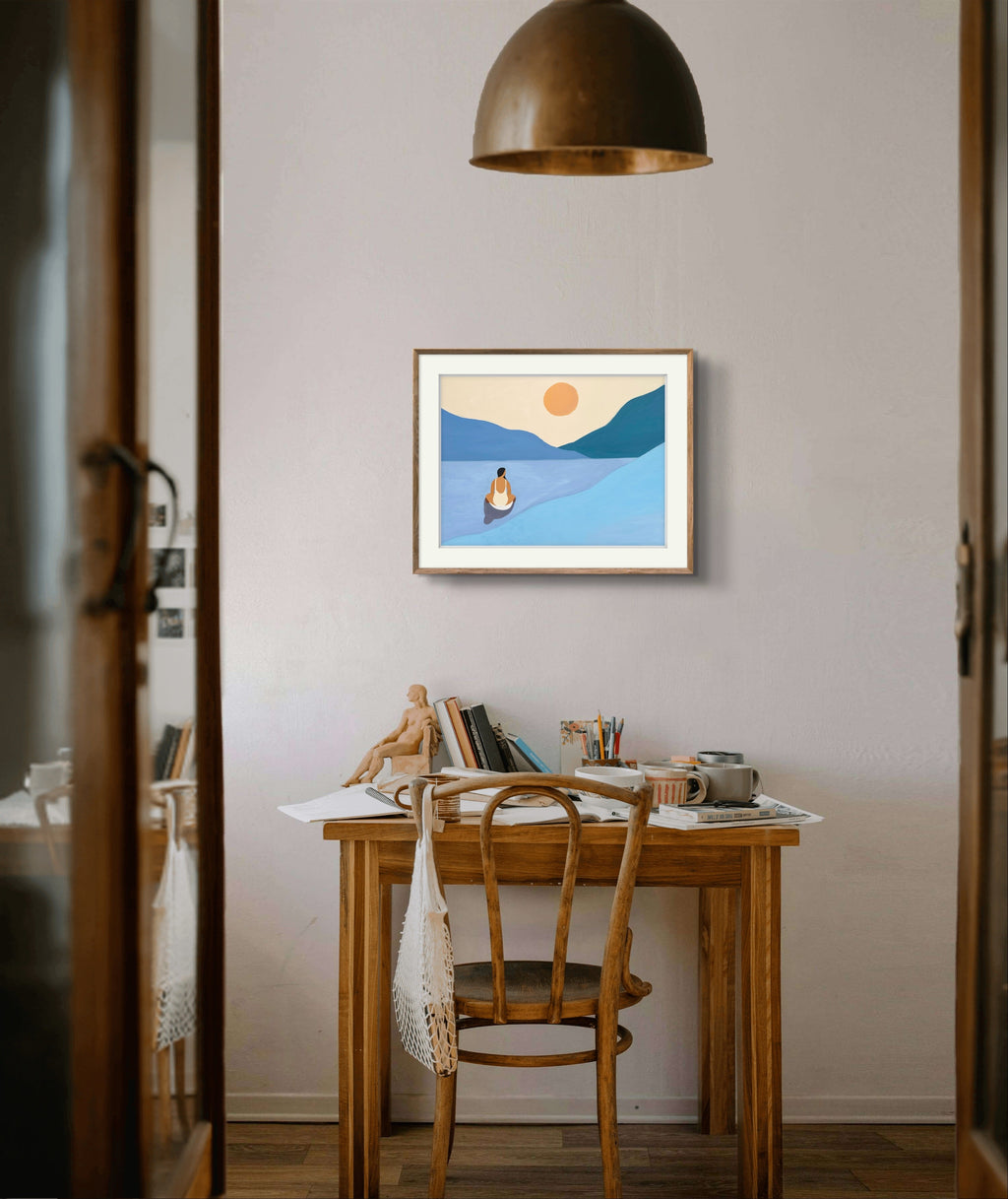 "Serene Blue" Matted Print – Inspired by Hawaii 🩷