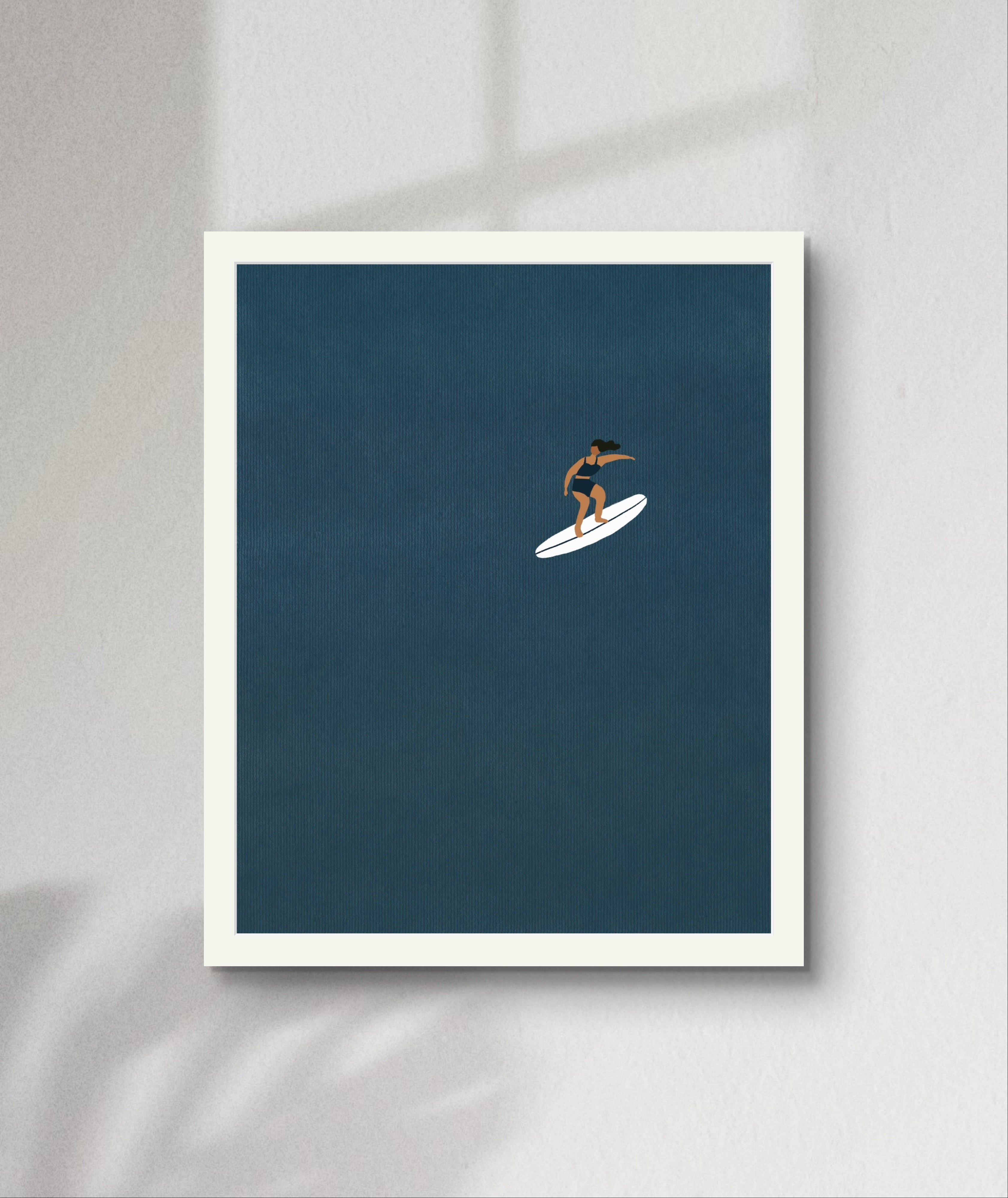 "Surfing Girl" Matted Print – Inspired by Hawaii 💙