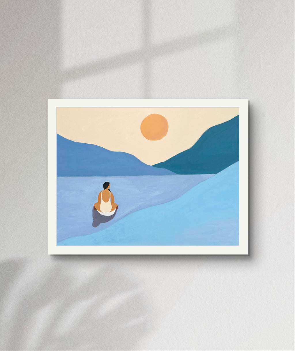 "Serene Blue" Matted Print – Inspired by Hawaii 🩷